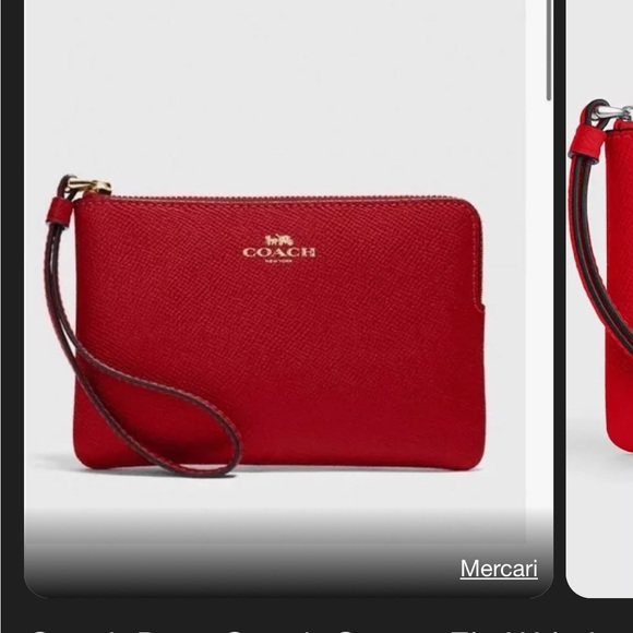 NWT coach red zipper wristlet - Picture 1 of 6